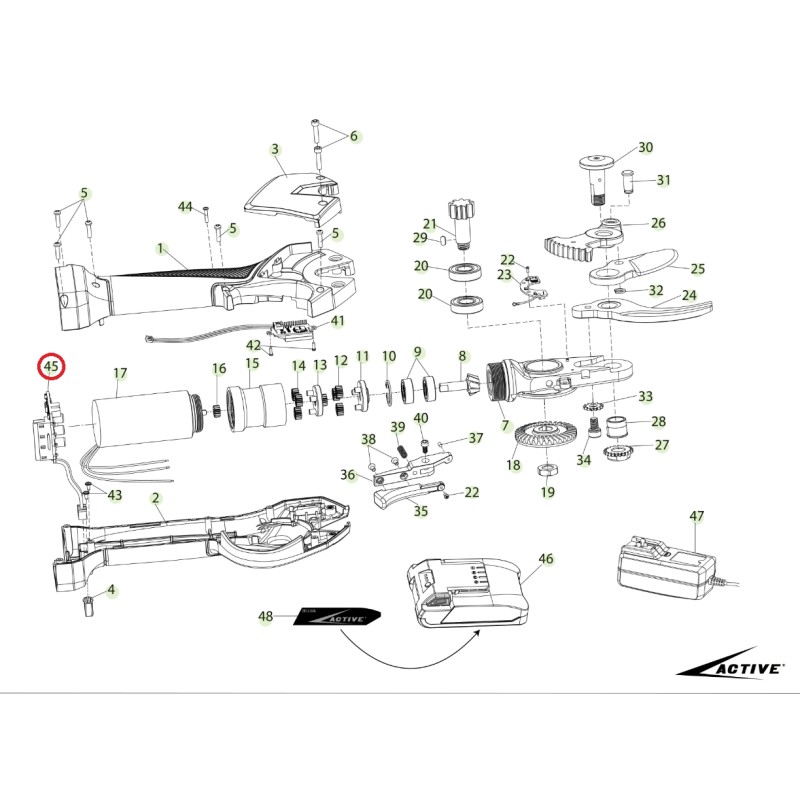 ORIGINAL ACTIVE 12 V / 24 V electronic board tigercut 35 scissor 025966