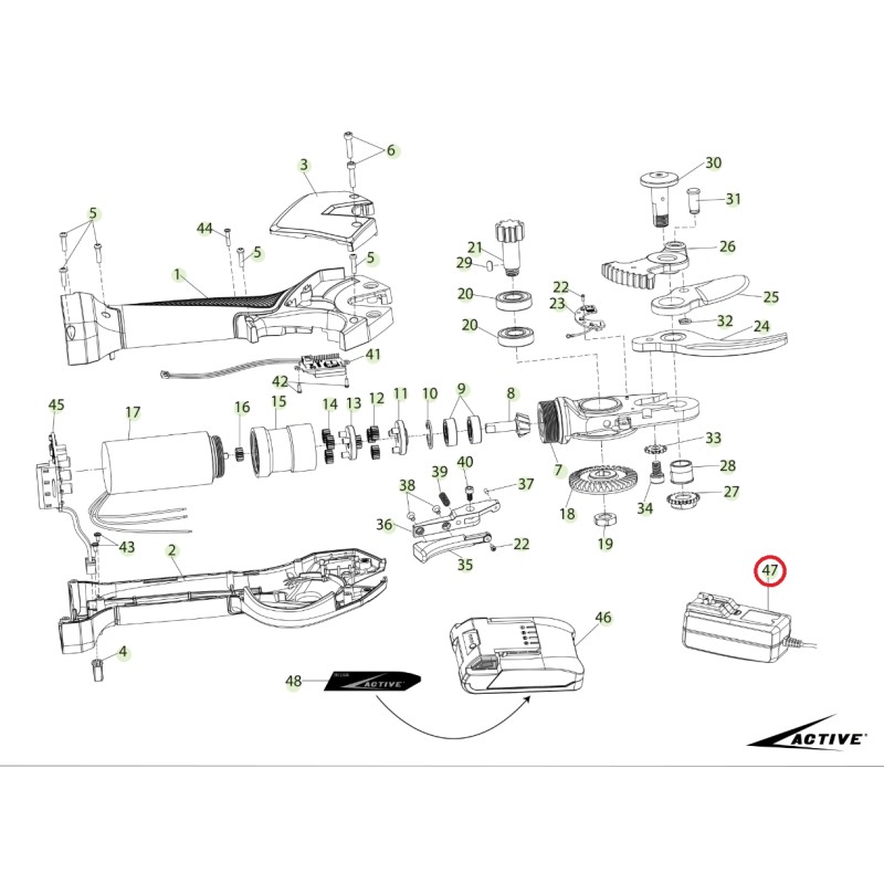 ORIGINAL ACTIVE chargeur de batterie ciseaux modèle tigercut 35 025974