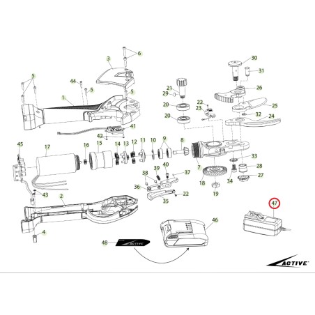 ORIGINAL ACTIVE cargador batería tijeras modelo tigercut 35 025974 | Newgardenstore.eu