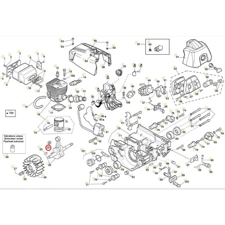 ORIGINAL ACTIVE motosierra modelo 62.62 jaula de rodillos 031360 | Newgardenstore.eu