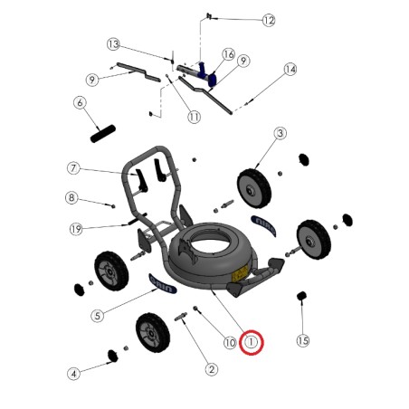 ORIGINAL GRIN lawnmower mower HM37 bare chassis ASM-0035 | Newgardenstore.eu