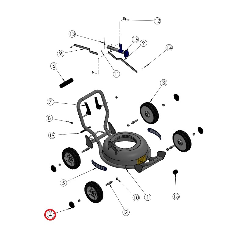 Wheel cap ORIGINAL GRIN lawn mower hm37 - hm46 PRT-0073