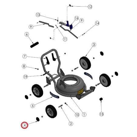 Capuchon de roue Tondeuse ORIGINAL GRIN hm37 - hm46 PRT-0073 | Newgardenstore.eu