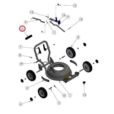 Enjoliveur de roue ORIGINAL GRIN pour tondeuse à gazon bm37-82v - hm37 - hm46 PRT-0075 | Newgardenstore.eu