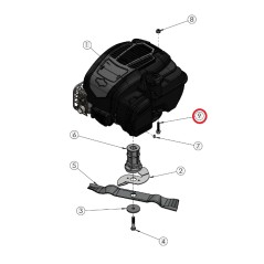 ORIGINAL GRIN tornillo motor cortacésped hm37 - hm46 - bm37-82v PRT-0252 | Newgardenstore.eu