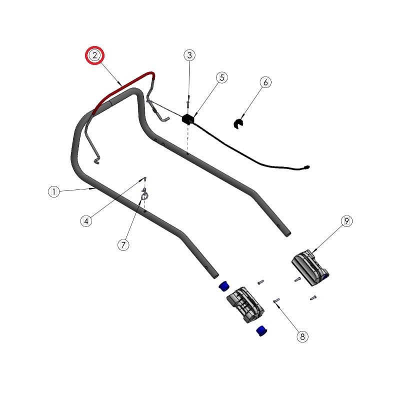 Palanca freno motor HM ORIGINAL GRIN cortacéspedes hm37 - hm46 PRT-0095