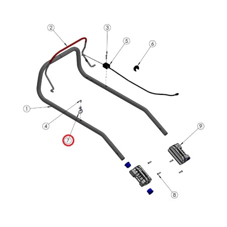 ORIGINAL GRIN lawnmower mower hm37 shaped cable stop PRT-0382 | Newgardenstore.eu