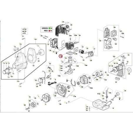 Cylinder gasket ORIGINAL ACTIVE brushcutter models 2.5 - 2.9 022115 | Newgardenstore.eu