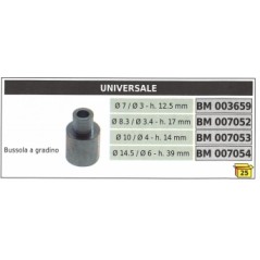 Stufenhülse UNIVERSAL Ø  10 / 4 mm Höhe 14 mm Code 007053