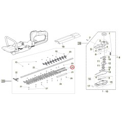 Lama singola ORIGINALE ACTIVE tagliasiepi modelli H24 036774