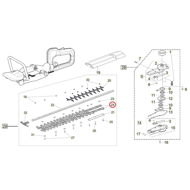 ORIGINAL ACTIVE Einblatt-Heckenschere Modelle H24 036774