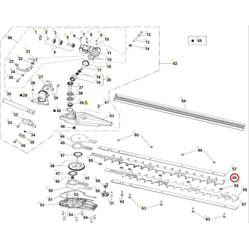 ORIGINAL ACTIVE 560 mm blade kit for ultralight hedge trimmers 027816 2 pieces