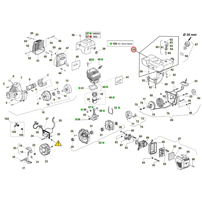 ORIGINAL ACTIVE brushcutter tank kit models 3.5 - 4.0 (E1) 025370