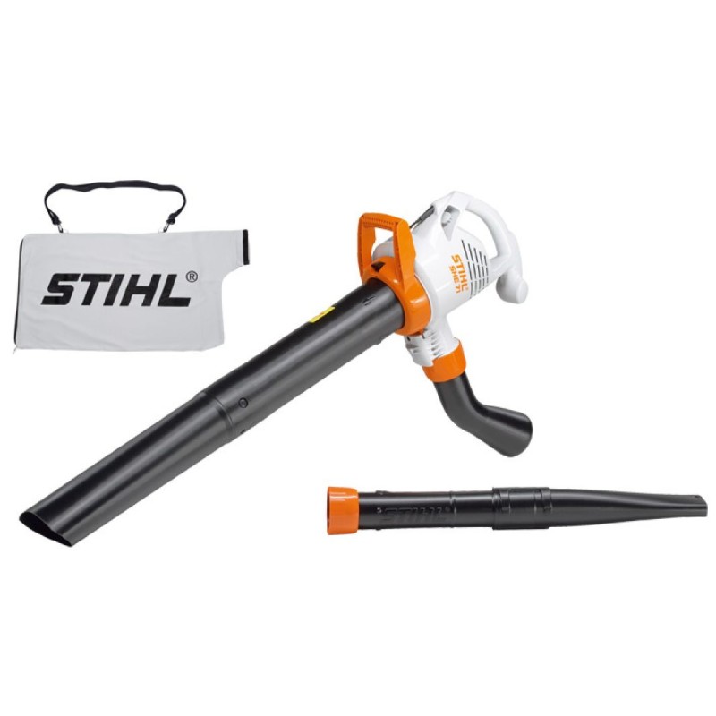 STIHL SHE71 230V Elektro-Vakuum-Häcksler mit Grasfangkorb Fassungsvermögen 45 L