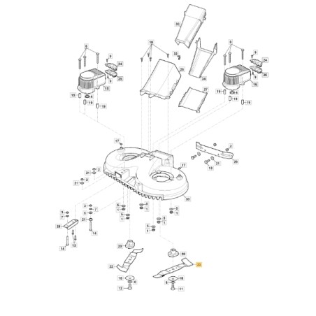 ORIGINAL STIGA Rasentraktor Mähwerk freedom28e 184109507/0 | Newgardenstore.eu