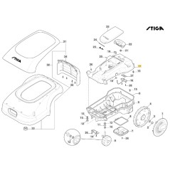 Oberes Gehäuse ORIGINAL STIGA Roboter-Rasentraktor Mäher stig 1200 322110081/0 | Newgardenstore.eu