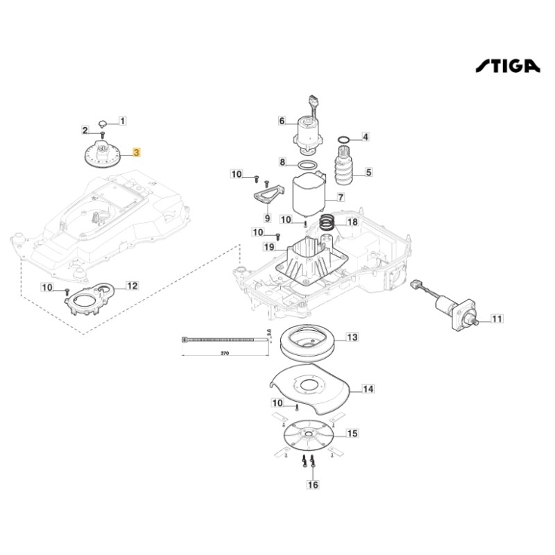 Manopola ORIGINALE STIGA robot rasaerba tagliaerba g1200 - g600 322399870/0