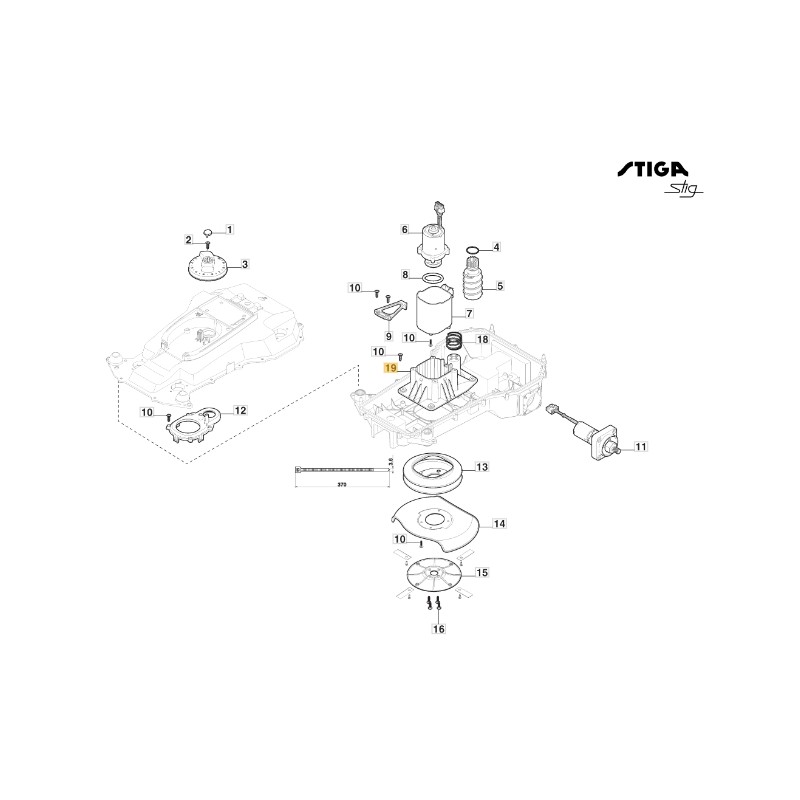 Soporte ajuste cuchilla ORIGINAL STIGA cortacésped robot cortacésped 322784954/0