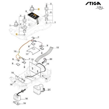 ORIGINAL STIGA Rasentraktor Mähwerk Stoßdämpfer Montage Stig 381394801/0 | Newgardenstore.eu