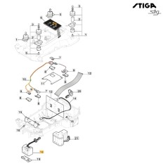 ORIGINAL STIGA Roboter-Rasenmäher Mähwerk Aufladekontaktsatz 381394804/0