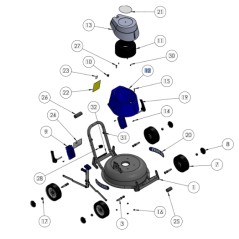 Boîtier de moteur de tondeuse à gazon modèle EM37 ORIGINAL GRIN PRT-0078 | Newgardenstore.eu
