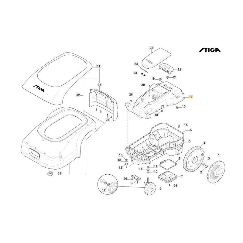 ORIGINAL STIGA robot lawnmower mower stig300 322110197/0