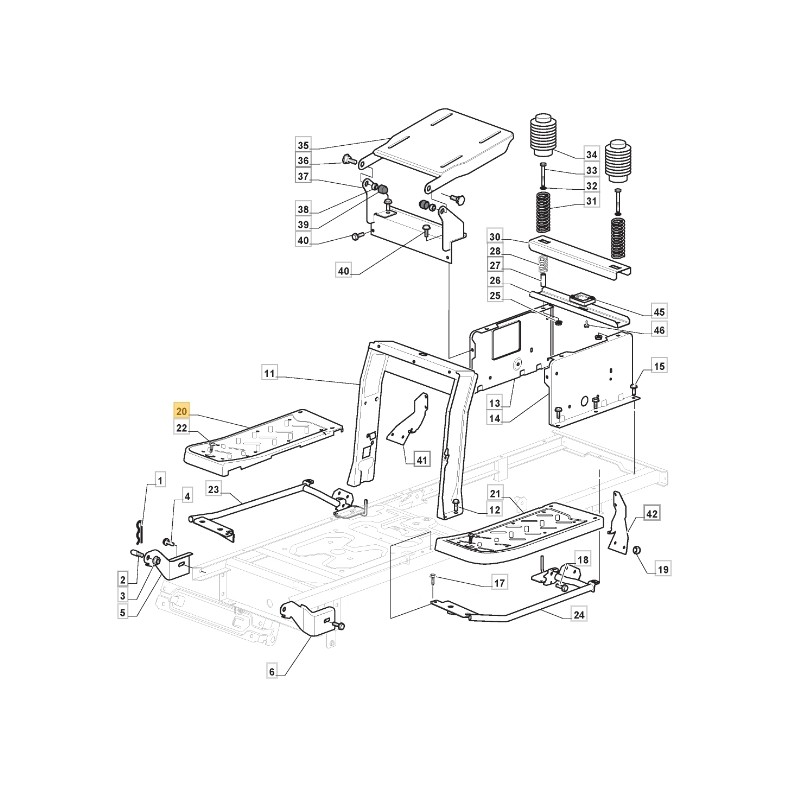 Pedana destra ORIGINALE STIGA trattorino tagliaerba 1330m - 1430h 325500041/1