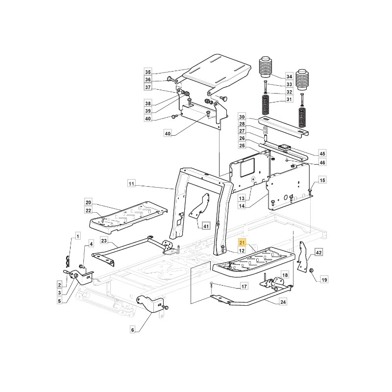 Linkes Trittbrett ORIGINAL STIGA Rasentraktor 1330m - 1430h 325500043/1