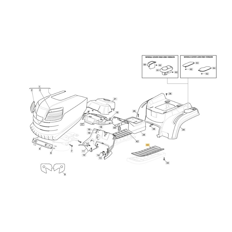 Foot-plate cover left ORIGINAL STIGA lawn tractor 1330m 325110385/0