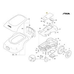 Displayabdeckung - G 300 ORIGINAL STIGA Roboter-Rasenmäher mower 381119738/0 | Newgardenstore.eu