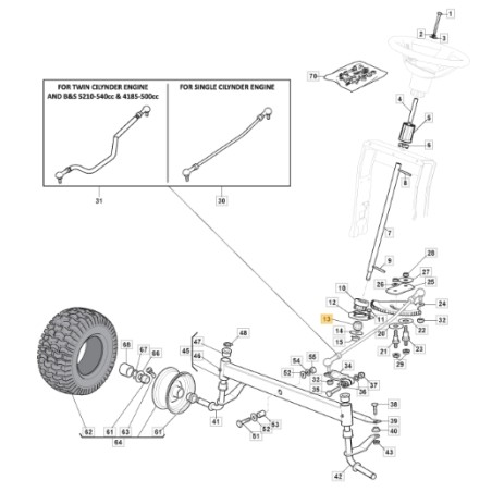 Joint à rotule ORIGINAL STIGA tracteur de pelouse 1330m - 1436h 325743000/0 | Newgardenstore.eu