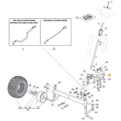 Sector de dirección ORIGINAL STIGA tractor de césped 1330m - 1538h 325735519/0 | Newgardenstore.eu