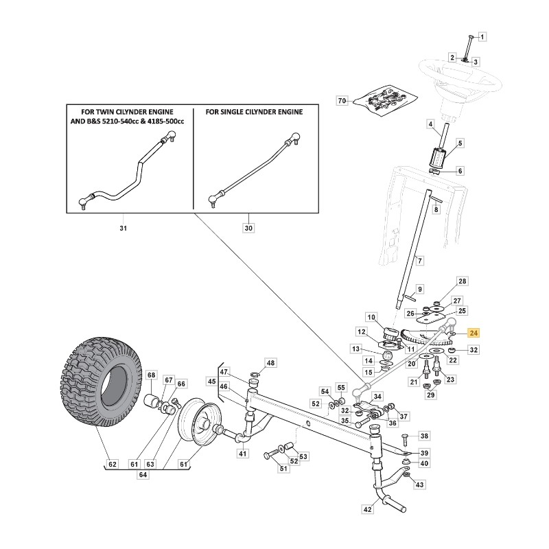 Lenkungssektor ORIGINAL STIGA Rasentraktor 1330m - 1538h 325735519/0