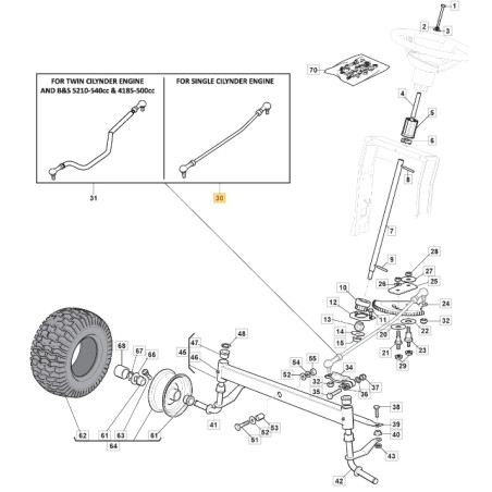 Levier de commande de direction ORIGINAL STIGA tracteur de pelouse 1330m 325318243/0 | Newgardenstore.eu