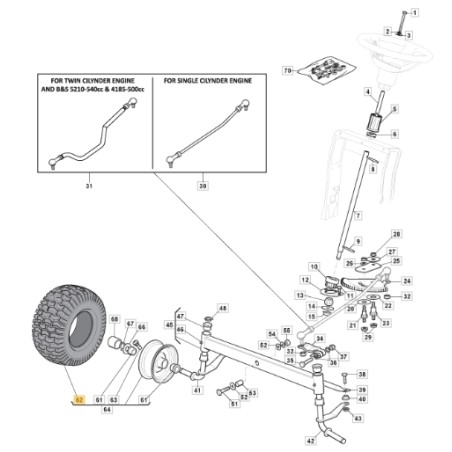 Pneu 15 x 6 ORIGINAL STIGA tracteur de pelouse 1330m 1538h 125590019/0 | Newgardenstore.eu