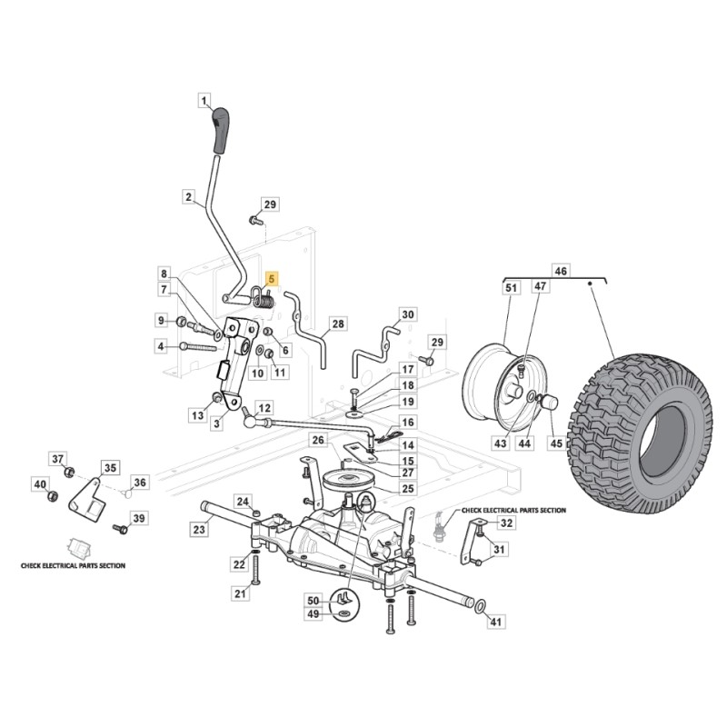 Muelle de la palanca de cambios ORIGINAL STIGA tractor cortacésped 1228h - 1330m 125430226/0