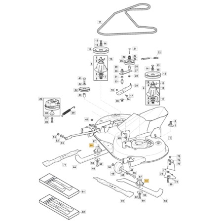 Mozzo portalama ORIGINALE STIGA trattorino tagliaerba 1228h - 1330m 1134-9159-01 | Newgardenstore.eu