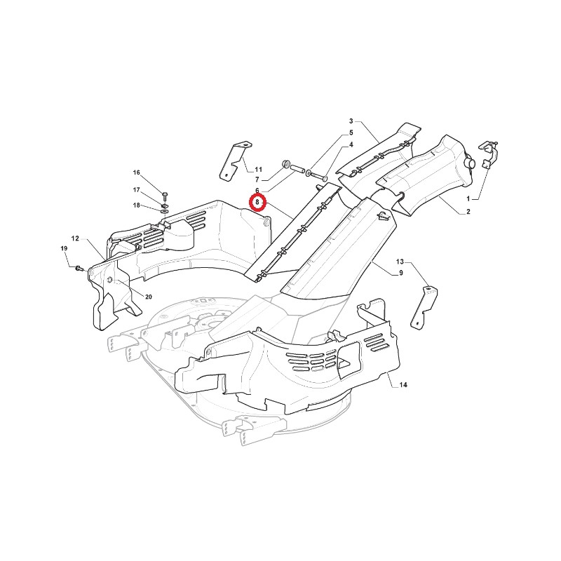 Convogliatore anteriore destro ORIGINALE STIGA trattorino tagliaerba 325108064/0