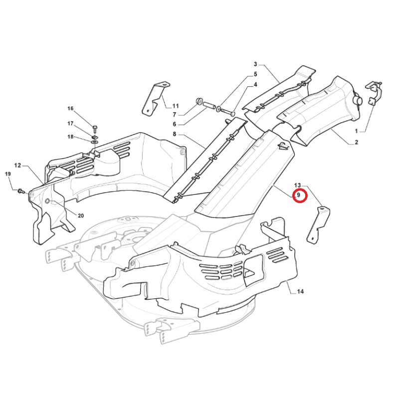 Convogliatore anteriore sinistro ORIGINALE STIGA trattorino rasaerba 325108065/0