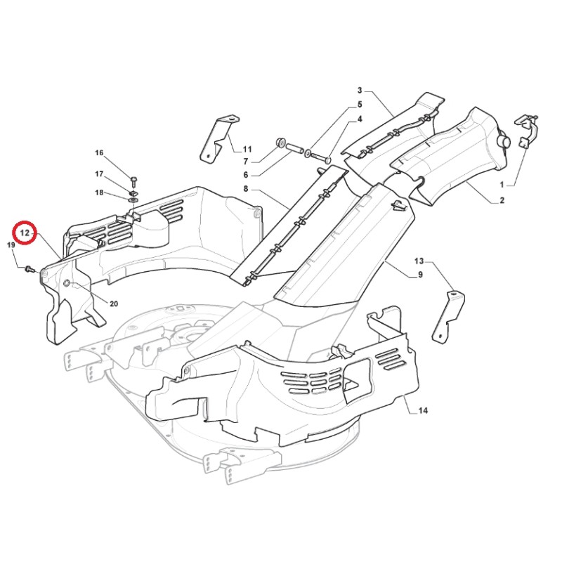 Protège-courroie droit pour tracteur de pelouse ORIGINAL STIGA 325060168/0