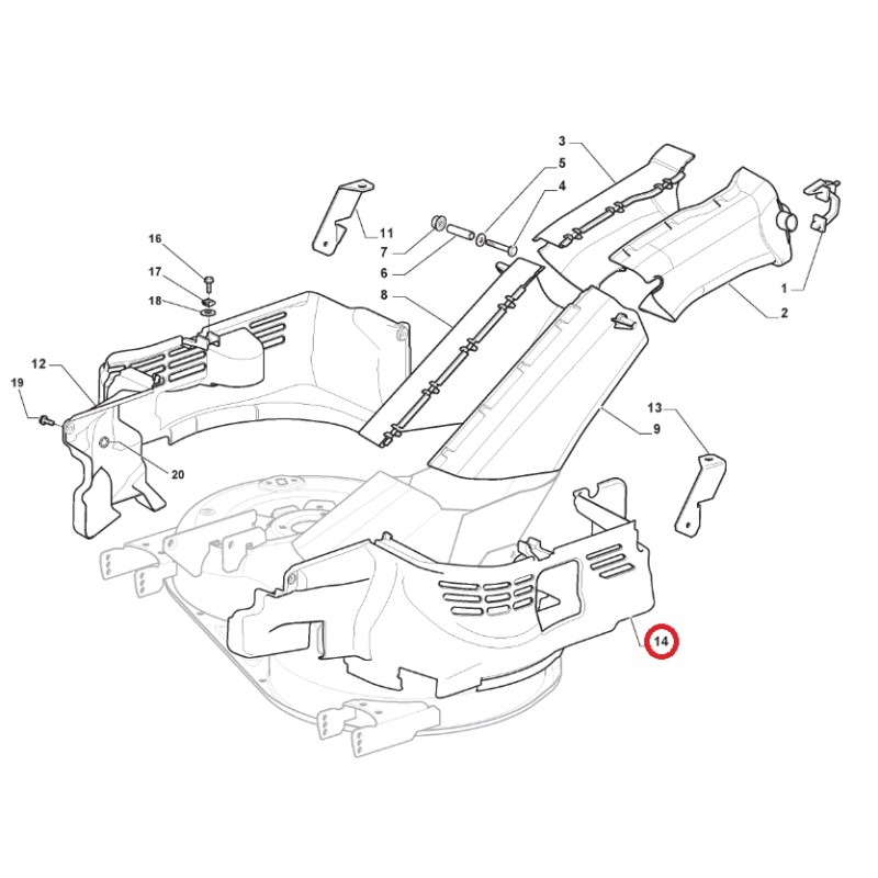 Protecteur de courroie gauche pour tracteur de pelouse ORIGINAL STIGA 325060169/0