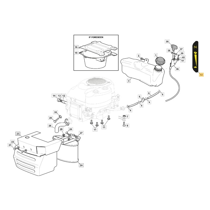 Etichetta acceleratore ORIGINALE STIGA trattorino tagliaerba 1330m 114363697/0