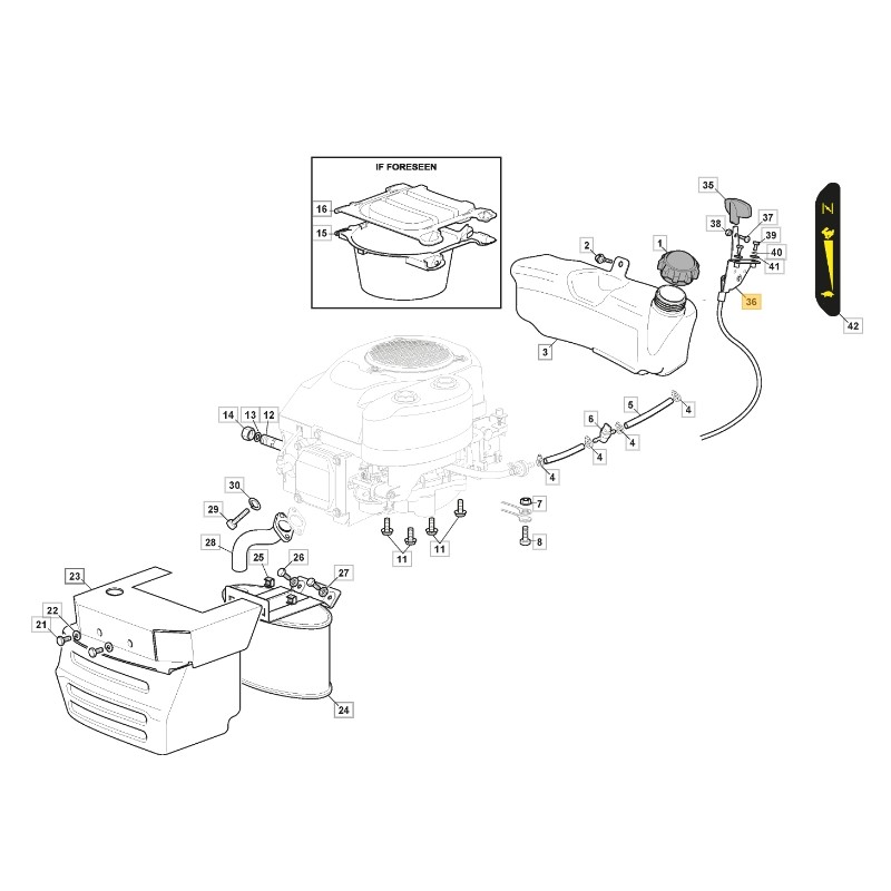 Acceleratore ORIGINALE STIGA trattorino tagliaerba 1330m - 98b 182000216/0