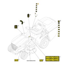 Etiqueta de control de marcha ORIGINAL STIGA tractor de césped 1330m 114366141/0