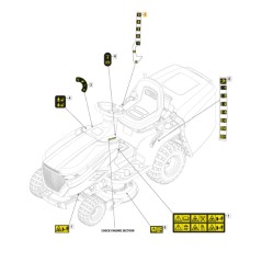 Etiquette de commande de vitesse ORIGINAL STIGA tracteur de pelouse 1330m 114366141/0