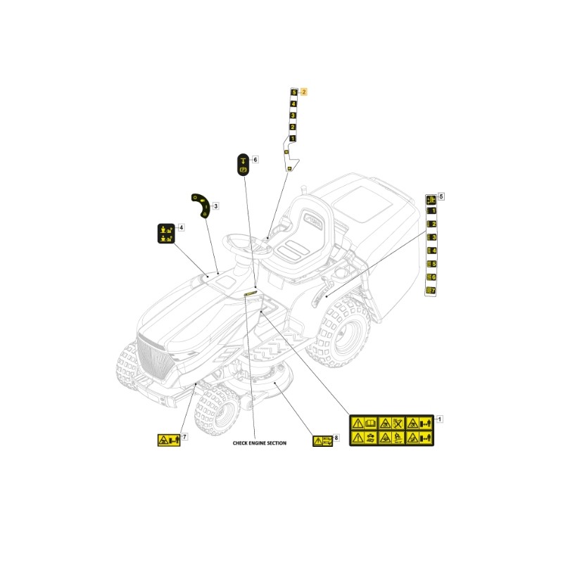 Gear control label ORIGINAL STIGA lawn tractor 1330m 114366141/0