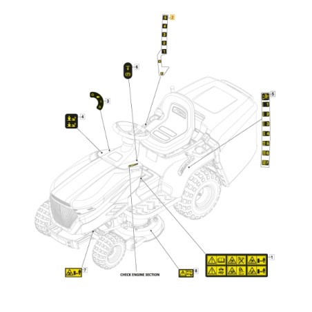 Etiquette de commande de vitesse ORIGINAL STIGA tracteur de pelouse 1330m 114366141/0 | Newgardenstore.eu