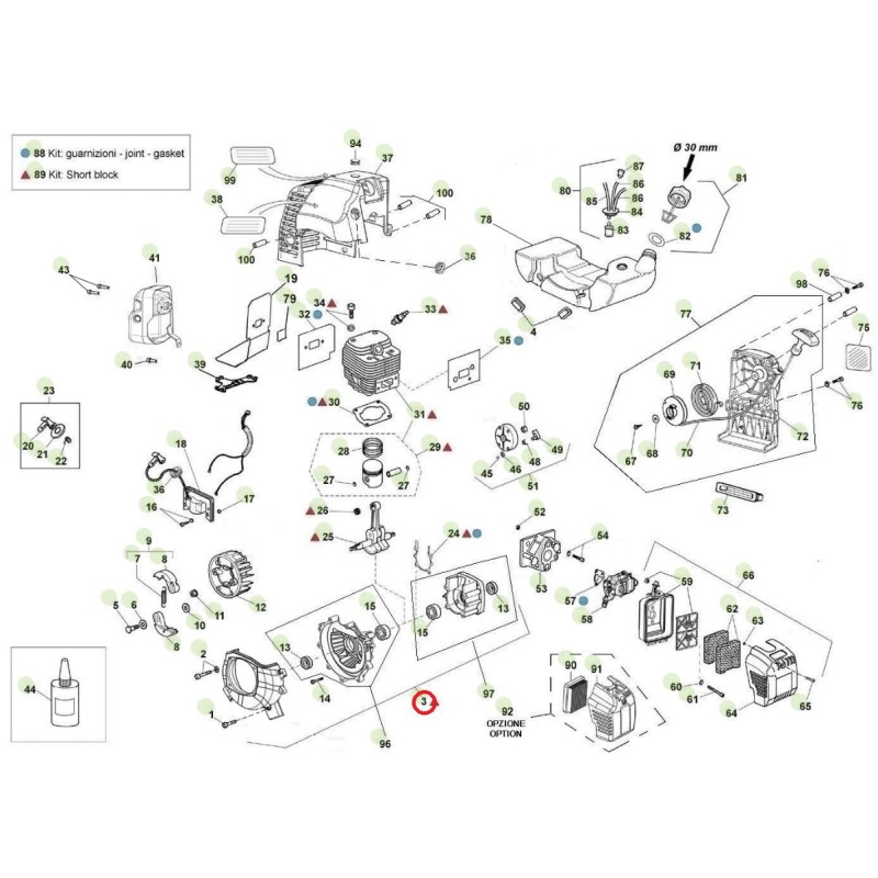 ORIGINAL ACTIVE Modell t143 Bohrwelle Kurbelgehäuse-Kit 021969