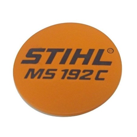 Plaque d'identification du carter de la tronçonneuse modèles MS192C ORIGINAL STIHL 11379671501 | Newgardenstore.eu