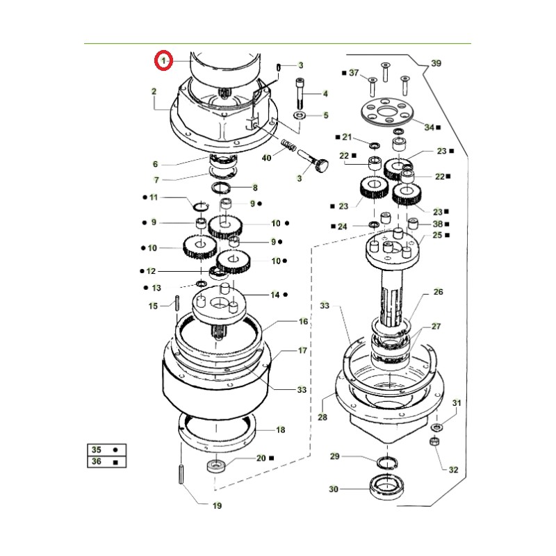 ORIGINAL ACTIVE gear box drill models t143 - t152 020796